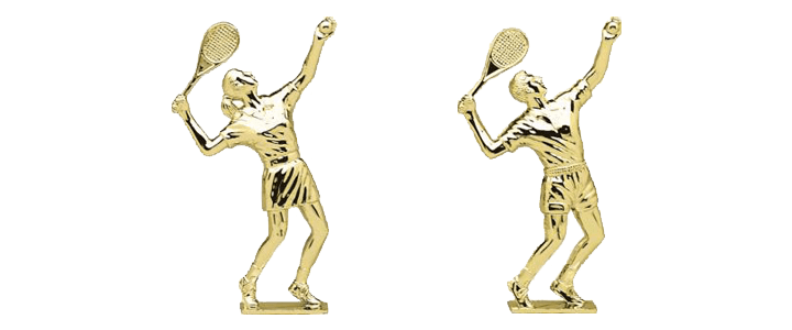 Male and Female Tennis Trophies