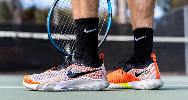 Showcasing a Pair of Nike Tennis Shoes on the Court