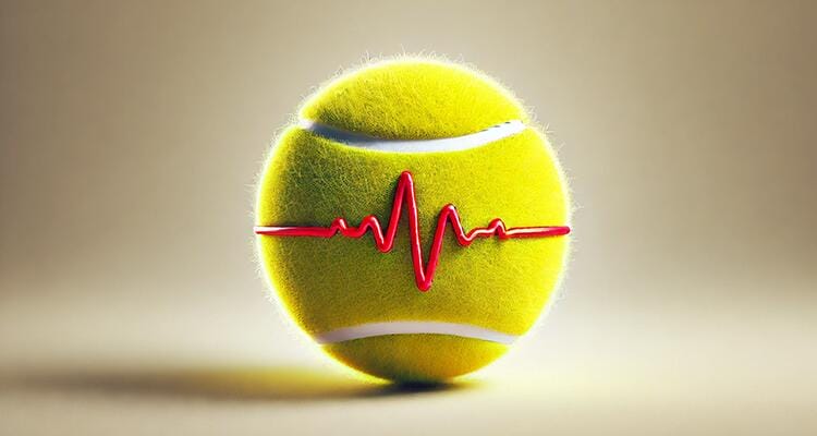 A Tennis Ball with an EKG Line Through the Middle
