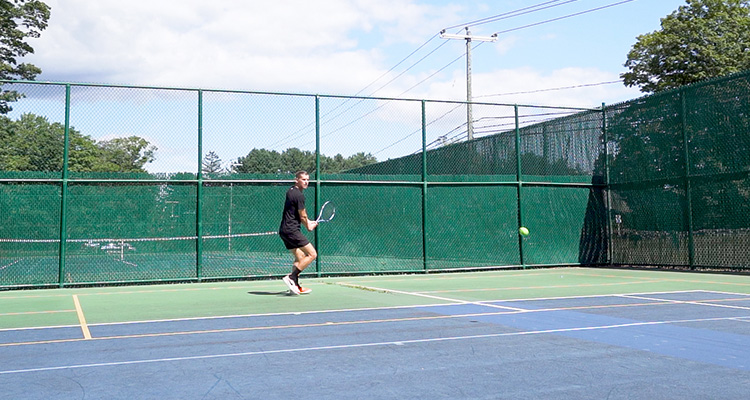 Jon Crim Hitting a Backhand Groundstroke with the Babolat Pure Drive 2025