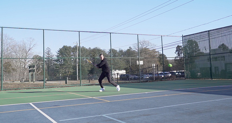 Jon Crim Hitting a Forehand with Luxilon 4G