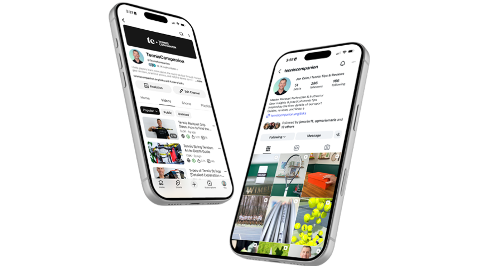 TennisCompanion YouTube and Instagram Profiles
